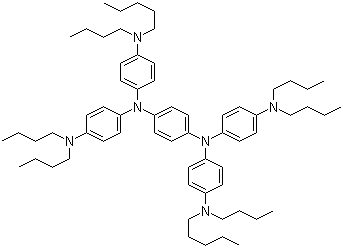 structure of CAS# 4182-80-3, N,N,N',N'-Tetrakis[4-(dibutylamino)phenyl]benzene-1,4-diamine