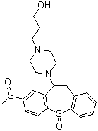 4-(10,11-二氢-8-(甲亚磺酰基)二苯并(b,f)硫杂卓-10-基)-1-哌嗪丙醇 S-氧化物分子结构 (CAS 41931-98-0)