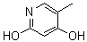 2,4-二羟基-5-甲基吡啶分子结构 (CAS 41935-71-1)