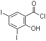 structure of CAS# 42016-91-1, 3,5-Diiodosalicyloyl chloride
