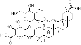 甘草酸单钾盐分子结构 (CAS 42294-03-1)