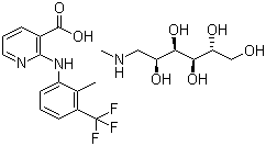 structure of CAS# 42461-84-7, 氟尼辛葡甲胺