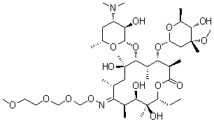 (9E)-红霉素 9-[O-[[(2-甲氧基乙氧基)甲氧基]甲基]肟]分子结构 (CAS 425365-64-6)
