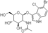 structure of CAS# 4264-82-8, 5-Bromo-4-chloro-3-indolyl-N-acetyl-beta-D-glucosaminide