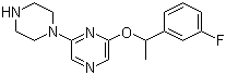 2-[1-(3-氟苯基)乙氧基]-6-(1-哌嗪基)吡嗪分子结构 (CAS 426829-20-1)