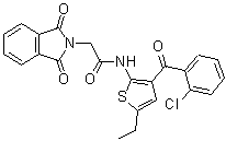 structure of CAS# 42753-80-0, N-[3-(2-Chlorobenzoyl)-5-ethyl-2-thienyl]-1,3-dihydro-1,3-dioxo-2H-isoindole-2-acetamide