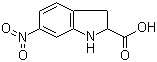 2,3-二氢-6-硝基-1H-吲哚-2-羧酸分子结构 (CAS 428861-42-1)