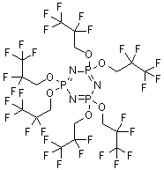 structure of CAS# 429-18-5, 六(2,2,3,3,3-五氟丙氧基)环三磷腈