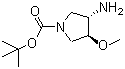 structure of CAS# 429673-79-0, 反式-3-氨基-4-甲氧基吡咯烷-1-甲酸叔丁酯
