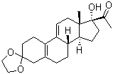 17-羟基-19-去甲孕甾-5(10),9(11)-二烯-3,20-二酮环-3-乙二醇缩醛分子结构 (CAS 42982-49-0)