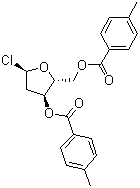 1-氯-2-脱氧-alpha-D-赤式戊呋喃糖 3,5-双(4-甲基苯甲酸)酯分子结构 (CAS 4330-21-6)