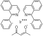 structure of CAS# 435294-03-4, Bis(1-phenylisoquinoline)(acetylacetonato)iridium(III)