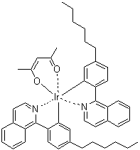 CAS 登录号：435294-13-6, 二[5-己基-2-(1-异喹啉基)苯基](2,4-戊二酮)铱