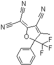2-[3-氰基-4-甲基-5-苯基-5-三氟甲基-2(5H)-呋喃亚基]-丙二腈分子结构 (CAS 436097-14-2)
