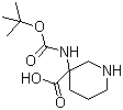 structure of CAS# 436867-71-9, 3-[(叔丁氧羰基)氨基]-3-哌啶羧酸
