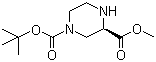 (R)-1-N-叔丁氧羰基哌嗪-3-甲酸甲酯分子结构 (CAS 438631-77-7)