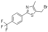 structure of CAS# 439134-78-8, 5-(Bromomethyl)-4-methyl-2-[4-(trifluoromethyl)phenyl]-1,3-thiazole