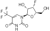 structure of CAS# 439579-21-2, 3'-Deoxy-3'-fluoro-5-(trifluoromethyl)uridine