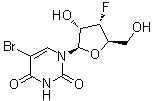 structure of CAS# 439579-22-3, 5-溴-3'-脱氧-3'-氟尿苷