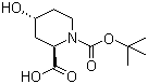 (2R,4R)-4-羟基-1,2-哌啶二甲酸 1-叔丁酯分子结构 (CAS 441044-11-7)