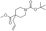 1-叔丁氧羰基-4-烯丙基哌啶-4-甲酸甲酯分子结构 (CAS 441774-09-0)