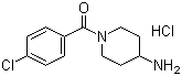 (4-氨基哌啶-1-基)(4-氯苯基)甲酮盐酸盐分子结构 (CAS 442128-10-1)