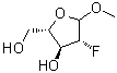 甲基 2-脱氧-2-氟-L-阿拉伯呋喃糖苷分子结构 (CAS 442514-57-0)