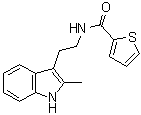N-[2-(2-甲基-1H-吲哚-3-基)乙基]-2-噻吩甲酰胺分子结构 (CAS 442632-72-6)
