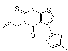 structure of CAS# 442865-24-9, 2,3-二氢-5-(5-甲基-2-呋喃基)-3-(2-丙烯基)-2-硫代噻吩并[2,3-d]嘧啶-4(1H)-酮