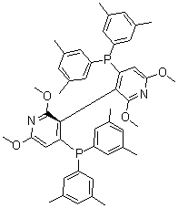 (3R)-4,4'-双[二(3,5-二甲基苯基)膦基]-2,2',6,6'-四甲氧基-3,3'-联吡啶分子结构 (CAS 442905-33-1)