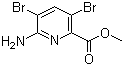 structure of CAS# 443956-21-6, Methyl 6-amino-3,5-dibromopyridine-2-carboxylate