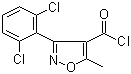 CAS # 4462-55-9, 3-(2,6-Dichlorophenyl)-5-methylisoxazole-4-carbonyl chloride, 3-(2,6-Dichlorophenyl)-5-methyl-1,2-oxazole-4-carbonyl chloride