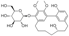 CAS # 449729-89-9, (+)-S-Myricanol glucoside, beta-D-Glucopyranoside (11S)-11,17-dihydroxy-3,4-dimethoxytricyclo[12.3.1.12,6]nonadeca-1(18),2,4,6(19),14,16-hexaen-5-yl