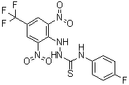2-[2,6-二硝基-4-(三氟甲基)苯基]-N-(4-氟苯基)肼基硫代甲酰胺分子结构 (CAS 454453-49-7)