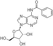 structure of CAS# 4546-55-8, N6-苯甲酰基腺苷