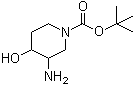 structure of CAS# 454709-92-3, tert-Butyl 3-amino-4-hydroxypiperidine-1-carboxylate