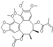 CAS # 460090-65-7, Rubriflorin A, Interiotherin C, (2Z)-2-Methyl-2-butenoic acid (5R,6S,7R,8R,13aS)-8-(acetyloxy)-5,6,7,8-tetrahydro-1,2,3,13-tetramethoxy-6,7-dimethylbenzo[3,4]cycloocta[1,2-f][1,3]benzodioxol-5-yl ester