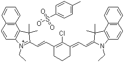 2-[2-[2-氯-3-[2-(3-乙基-1,3-二氢-1,1-二甲基-2H-苯并[e]吲哚-2-亚基)乙亚基]-1-环己烯-1-基]乙烯基]-3-乙基-1,1-二甲基-1H-苯并[e]吲哚鎓对甲苯磺酸盐分子结构 (CAS 460337-33-1)