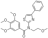 CAS 登录号：461000-66-8, 3,4,5-三甲氧基-N-(2-甲氧基乙基)-N-(4-苯基-2-噻唑基)苯甲酰胺