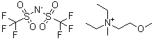structure of CAS# 464927-84-2, N,N-二乙基-N-甲基-N-(2-甲氧基乙基)铵二(三氟甲烷磺酰基)亚胺盐