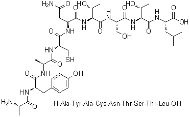 CAS # 465500-22-5, L-Alanyl-L-tyrosyl-L-alanyl-L-cysteinyl-L-asparaginyl-L-threonyl-L-seryl-L-threonyl-L-leucine