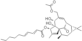 3-O-(2E,4E-癸二烯酰基)-20-O-乙酰基巨大戟醇分子结构 (CAS 466663-12-7)
