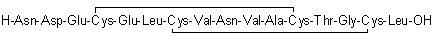 CAS # 467426-54-6, Plecanatide, L-asparaginyl-L-alpha-aspartyl-L-alpha-glutamyl-L-cysteinyl-L-alpha-Glutamyl-L-leucyl-L-cysteinyl-L-valyl-L-asparaginyl-L-valyl-L-alanyl-L-cysteinyl-L-threonylglycyl-L-cysteinyl-L-leucine cyclic (4→12),(7→15)-bis(disulfide), SP 304, Trulance