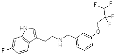 structure of CAS# 467459-31-0, N-[2-(6-氟-1H-吲哚-3-基)乙基]-3-(2,2,3,3-四氟丙氧基)苄胺