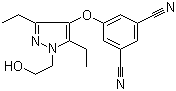 3-氰基-5-[[3,5-二乙基-1-(2-羟基乙基)-1H-吡唑-4-基]氧基]苯腈分子结构 (CAS 473921-12-9)