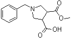 1-苄基-3,4-吡咯烷二甲酸单甲酯分子结构 (CAS 474317-64-1)