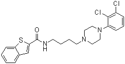 structure of CAS# 474432-66-1, N-[4-[4-(2,3-二氯苯基)-1-哌嗪基]丁基]苯并[b]噻吩-2-甲酰胺