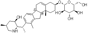 CAS # 475-00-3, Veratrosine, 3-O-beta-D-Glucopyranosylveratramine, Veratramine 3-O-glucoside, Veratramine 3-glucoside