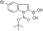 5-溴-N-(叔丁氧羰基)吲哚2-硼酸分子结构 (CAS 475102-13-7)
