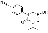 1-Boc-5-氰基吲哚-2-硼酸分子结构 (CAS 475102-15-9)